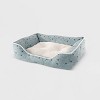 Precious Tails Microsuede Cuddler with Plush Center Bolster Bed for Dogs - Sage Green - S - 2 of 4