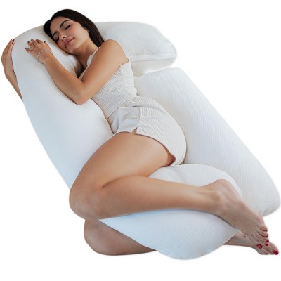 Pharmedoc Crescent Pregnancy Pillows, Maternity and Nursing Pillow for Breast Feeding - Cooling Cover