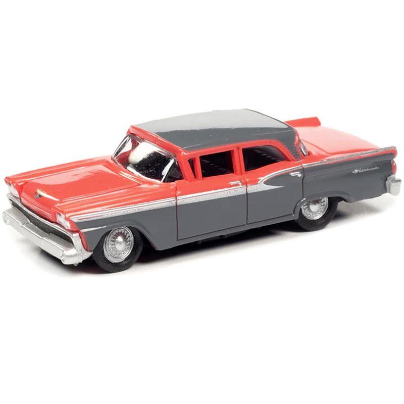 1959 Ford Fairlane Geranium Pink and Gunsmoke Gray 1/87 (HO) Scale Model Car by Classic Metal Works, 2 of 4