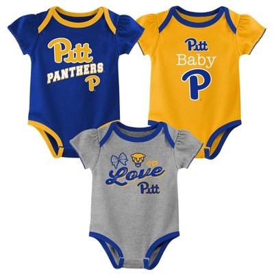 NCAA Pittsburgh Panthers Infant Girls' 3pk Bodysuit