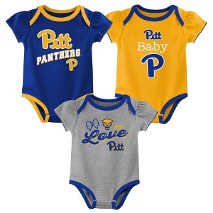 NCAA Pittsburgh Panthers Infant Girls' 3pk Bodysuit - 1 of 4