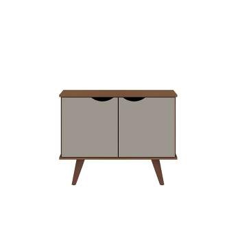 Manhattan Comfort Beekman 43.7 Low Cabinet with 4 Shelves in Brown and  Pink