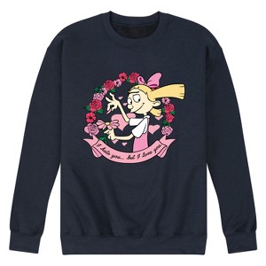 Men's - Hey Arnold! - Valentine's I Love You Graphic Fleece Sweatshirt - 1 of 4