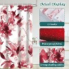 LunaLulinlk Red Floral Fabric Shower Curtain - 3 of 4