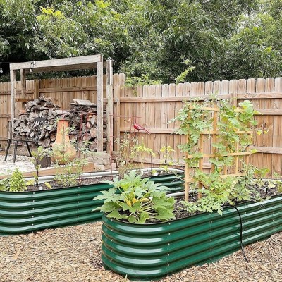 British Green 17" Tall Modular Metal Outdoor Raised Garden Bed