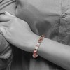Black Bow Jewelry 8.5mm Stainless Steel Gemstone Brushed Medical I.D. Stretch Bracelet - 3 of 4