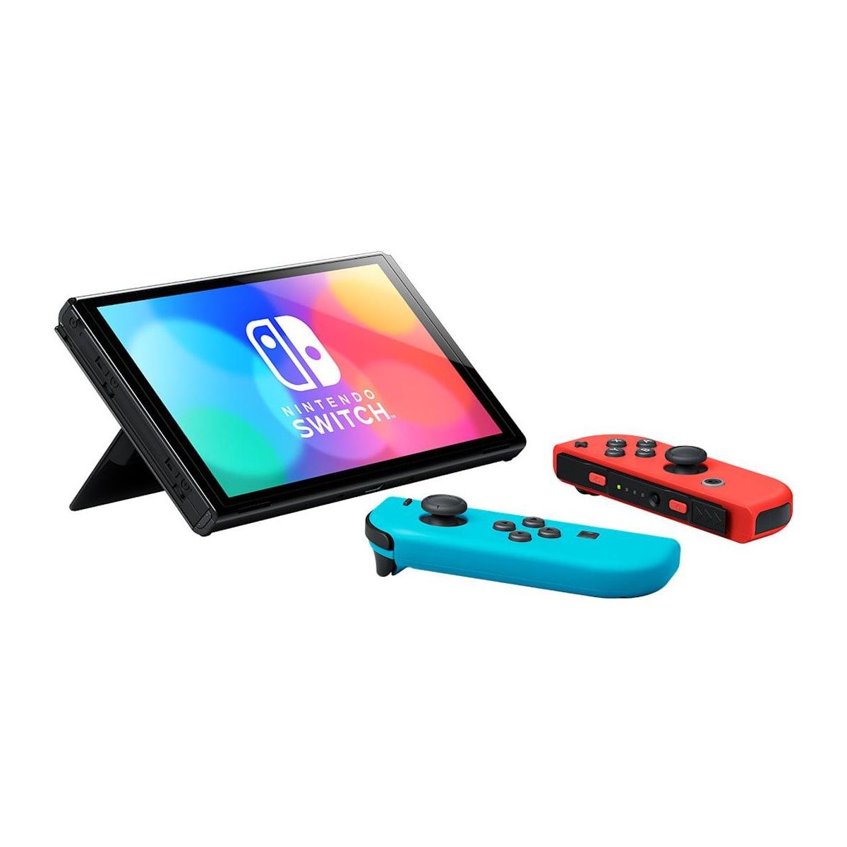 Nintendo Switch OLED Gaming Console With Neon Blue and Red Joy Con - Manufacturer Refurbished - thumbnail 4