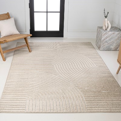 JONATHAN Y Skagen High-Low Minimalist Curve Geometric Indoor/Outdoor Area Rug