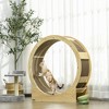 PawHut Cat Running Wheel, Cat Tree with Carpet Runway Cat Exercise Wheel with Brake Cat Tower Pet Furniture for Kittens - 3 of 4