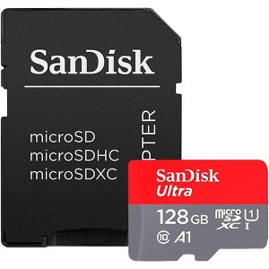 SanDisk Ultra 128GB UHS-I Class 10 MicroSDXC Memory Card Up to 80mb/s SDSQUNC-128G with Adapter - 1 of 3