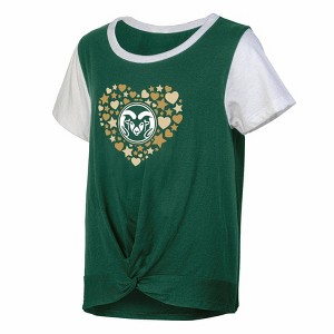 NCAA Colorado State Rams Girls' White Tie T-Shirt - 1 of 3