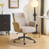 Karl Home | 28.3 inch BeigeChenille Dovetail Swivel Office Chair With Wheels - 3 of 4