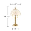 Regency Hill Flower 19 1/2" High Small Traditional Accent Table Lamps Set of 2 Touch On-Off 3-Light Gold Brass Finish Living Room Bedroom Bedside - 4 of 4
