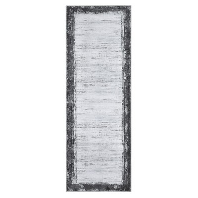 Washable Modern Bordered Rug Non Slip Low Pile Rug Soft Throw Floor Cover Foldable Indoor Carpet for Living Room Bedroom