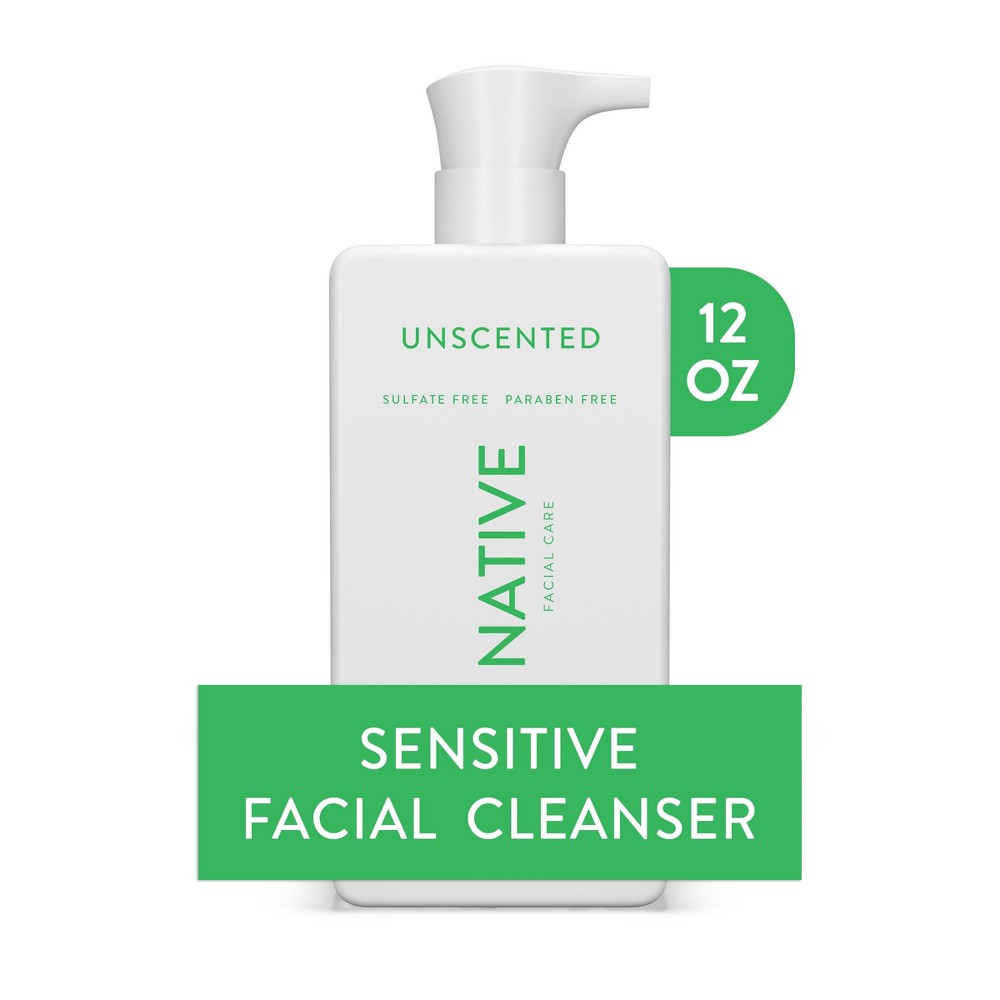 Photos - Cream / Lotion Native Sensitive Skin Facial Cleanser - Unscented - 12 fl oz 