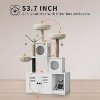 Litter Box Enclosure with Cat Tree Tower & Condo - Hidden Washroom, Sisal Scratching Post, Soft Perch, Wooden Furniture - 3 of 4