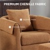 COMHOMA Swivel Accent Chair with Ottoman, Chenille Barrel Armchair Set, Removable Back Pillow & Armrest Covers - 4 of 4