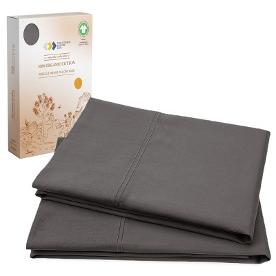 100% Organic Cotton Pillowcase Set, Percale- California Design Den