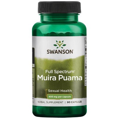 Swanson Full-Spectrum Muira Puama Root Capsules, 400 mg, 90 Count