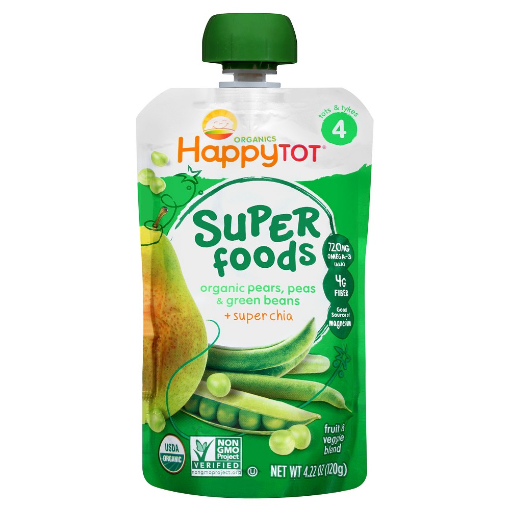 UPC 852697001279 product image for Happy Tot Green Bean, Pear & Pea Organic Superfoods - 4.22oz | upcitemdb.com