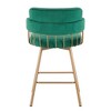 MAYEERTY 26 Counter Height Bar Stools Set of 2 180 Swivel Upholstered Green Metal Legs Kitchen Island - 4 of 4
