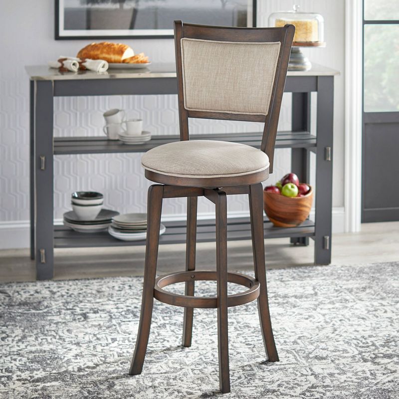 French Country Swivel Counter Height Barstool - Buylateral, 1 of 8