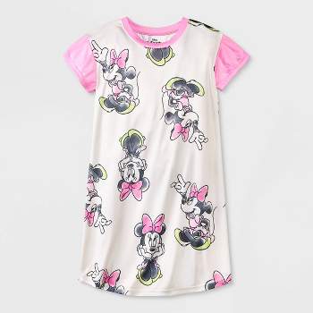 Girls' Disney Minnie Mouse NightGown - Pink/Off-White