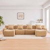 Aukfa Modular Teddy Fabric Sofa,Convertible Modular Sectional Sofa Set , 4-Seats with 1/2 Ottoman Soft Boneless Design for Living Room - 2 of 4