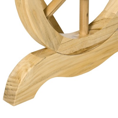 Natural Wood Wagon Wheel 2-Person Garden Bench