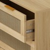 3-Drawers Rattan Storage Cabinet Rattan Drawer (Set of 2),for Bedroom,Living Room,Dining Room,Hallways - 4 of 4