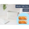 Nat & Jules Extra Large White 15 x 10 Metal Farmhouse Bread Box - Holds Two Full Loaves - 3 of 4
