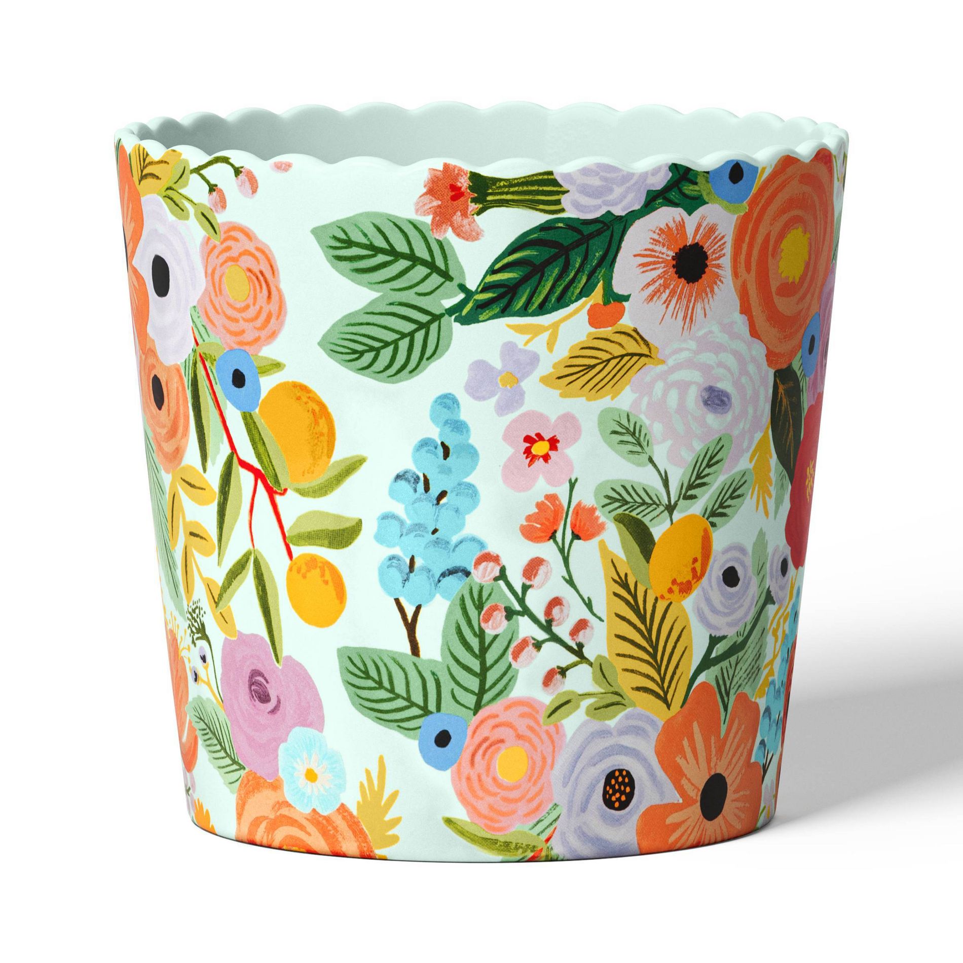 Rifle Paper Co. x Target Large Indoor Planter Garden Party: Ceramic Planter Pot with Drainage Hole, Multicolor, 8.66"