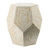 HDZNVF 18x18x21 inch Hexagonal Capes End Table, Cream and Yellow - 2 of 4