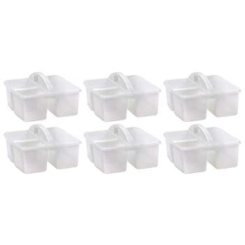 Teacher Created Resources® Plastic Storage Caddy, Clear, Pack of 6