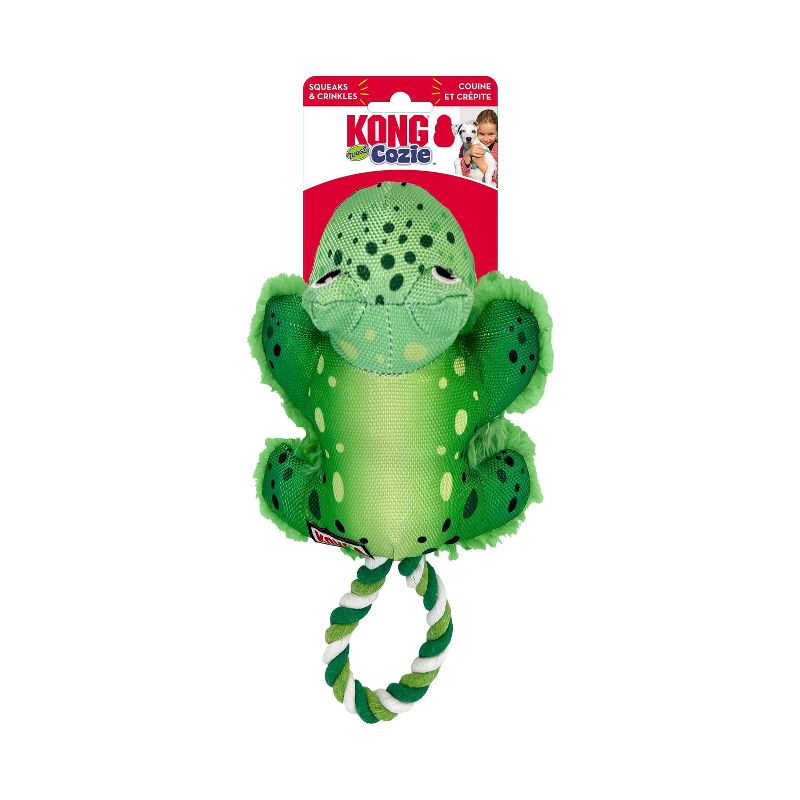 KONG Cozie Tuggz Frog Dog Toy - S/M, 3 of 5