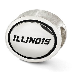 Black Bow Jewelry Sterling Silver & Enamel Univ. of Illinois Collegiate Bead Charm - 1 of 4