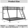 VASIP Twin Over Full Metal Bunk Bed with Ladder, Heavy Duty Frame & Full-Length Guardrail for Teens and Adults,White - 2 of 4