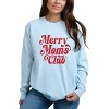 Merry Mom's Club Distressed - Women's Garment Dyed Long Sleeve Graphic T-Shirt - 3 of 4