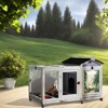 Bencmate Pet Crates and Houses Wood Rabbit Hutch Casters Removable Tray Weatherproof for Outdoor and Indoor, Gray, 38.6"*23"*27.2" - 4 of 4