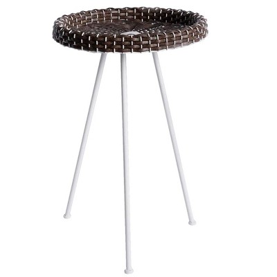 TX USA Corporation Zola Resin Wicker End Table White