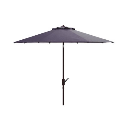 10.8' Round Athens Umbrella Navy/White - Safavieh