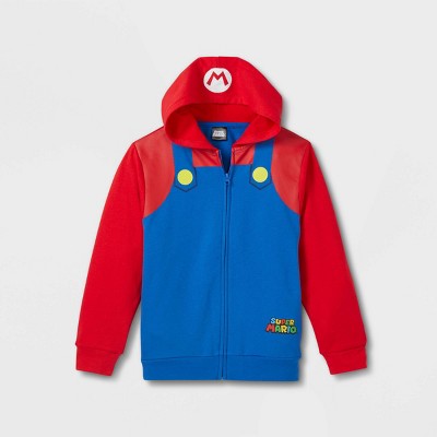 Boys' Nintendo Super Mario Cosplay Sweatshirt - Royal Blue/Red S