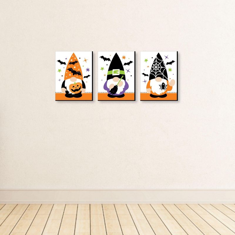 Big Dot of Happiness Halloween Gnomes - Fall Wall Art and Spooky Room Decor - 7.5 x 10 inches - Set of 3 Prints, 3 of 8