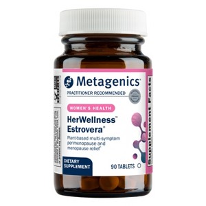 Metagenics HerWellness Estrovera: Natural, hormone-free menopause support for hot flashes & night sweats. Gluten-free, vegetarian,non-GMO.90 tablets. - 1 of 4