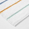 Striped Kids' Bath Rug White/Blue - Pillowfort™: Cotton Woven Bath Mat, Kids Bathroom Decor, 1'8"x2'10" - 3 of 4