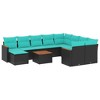 vidaXL 11 Piece Garden Sofa Set with Cushions - Black - 2 of 4