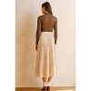 Women's Wool Blend A-Line Long Skirt with Wide Elastic Waistband & Flow Pleats - 4 of 4