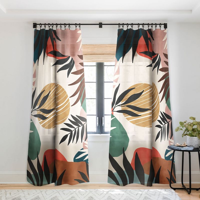 Marta Barragan Camarasa Modern tropical sunrise G Single Panel Sheer Window Curtain - Deny Designs, 1 of 7