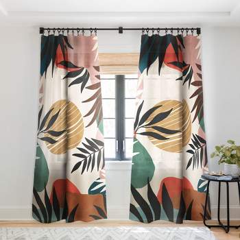 Marta Barragan Camarasa Modern tropical sunrise G Single Panel Sheer Window Curtain - Deny Designs