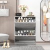 Famapy Vintage Wooden Shoe Cabinet with Adjustable Shelves,Thickened Panels & Bottom Waterproof,Space-Saving Flip Up Shoe Rack for Entryway/Bedroom - 3 of 4